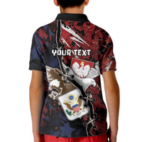 Personalized Polish American Heritage Month Kid Polo Shirt Eagle With Grunge Style - Wonder Print Shop