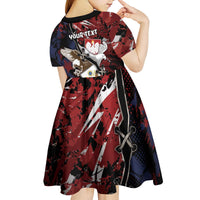Personalized Polish American Heritage Month Kid Short Sleeve Dress Eagle With Grunge Style - Wonder Print Shop
