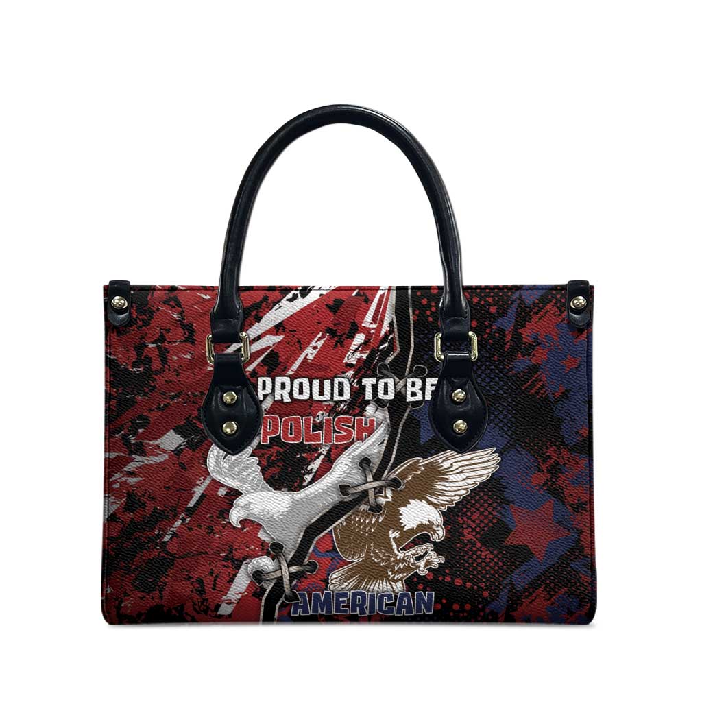 Polish American Heritage Month Leather Bag Eagle With Grunge Style - Wonder Print Shop