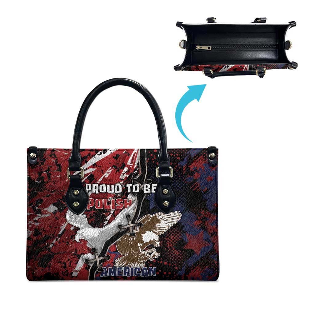 Polish American Heritage Month Leather Bag Eagle With Grunge Style - Wonder Print Shop