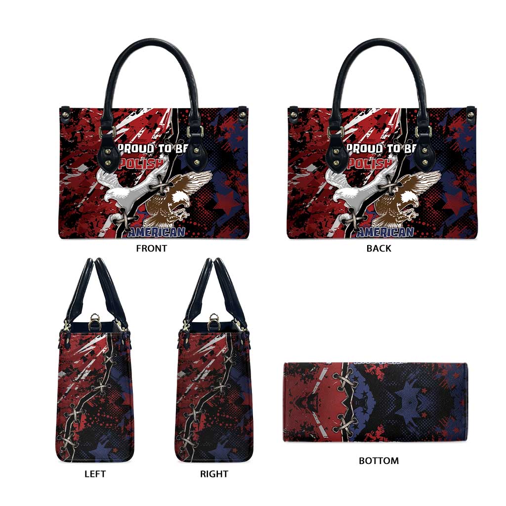 Polish American Heritage Month Leather Bag Eagle With Grunge Style - Wonder Print Shop