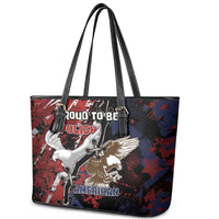 Polish American Heritage Month Leather Tote Bag Eagle With Grunge Style - Wonder Print Shop