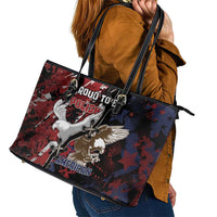 Polish American Heritage Month Leather Tote Bag Eagle With Grunge Style - Wonder Print Shop