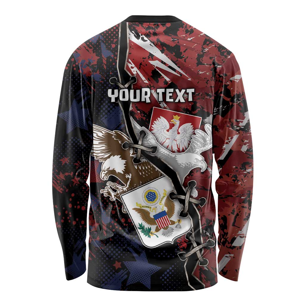 Personalized Polish American Heritage Month Long Sleeve Shirt Eagle With Grunge Style - Wonder Print Shop