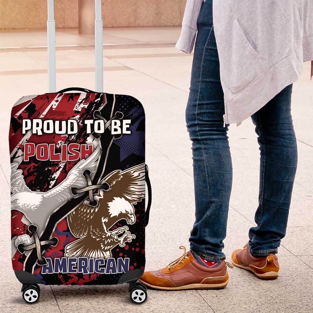 Polish American Heritage Month Luggage Cover Eagle With Grunge Style - Wonder Print Shop