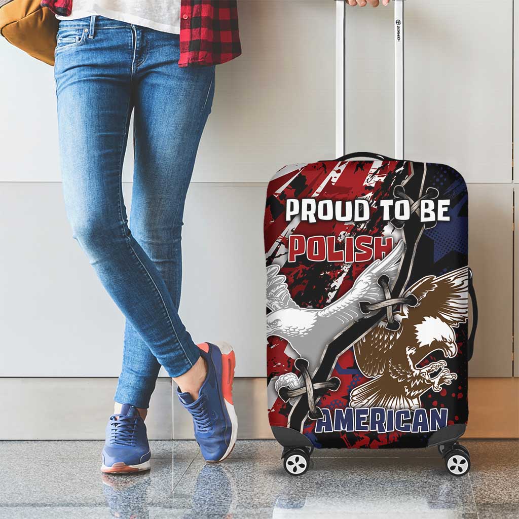 Polish American Heritage Month Luggage Cover Eagle With Grunge Style - Wonder Print Shop