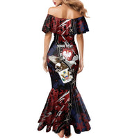 Personalized Polish American Heritage Month Mermaid Dress Eagle With Grunge Style - Wonder Print Shop