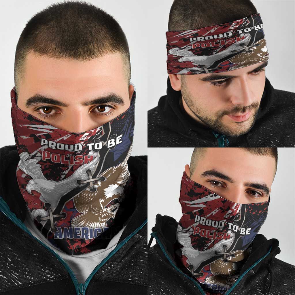 Polish American Heritage Month Neck Gaiter Eagle With Grunge Style - Wonder Print Shop