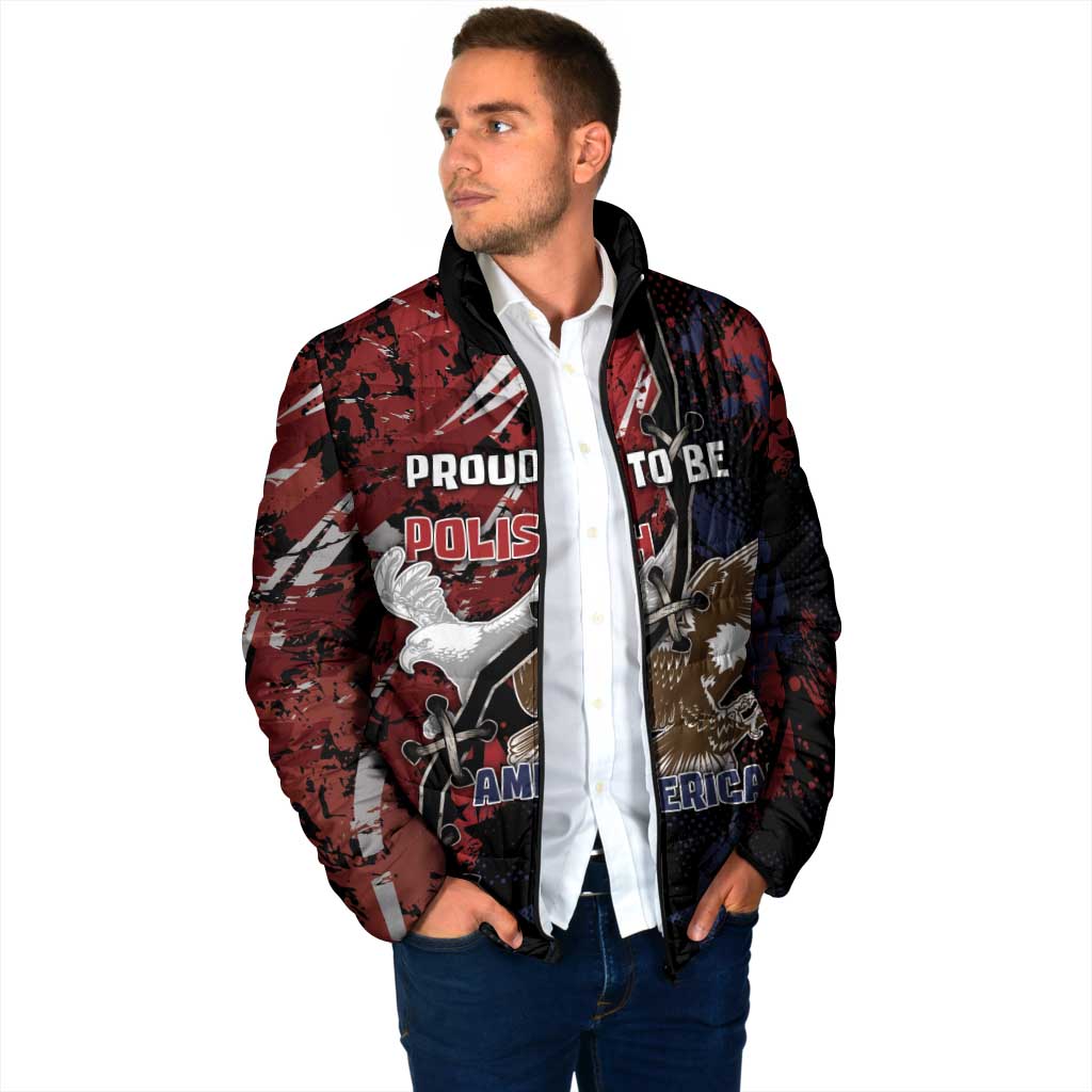 Personalized Polish American Heritage Month Padded Jacket Eagle With Grunge Style - Wonder Print Shop