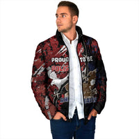 Personalized Polish American Heritage Month Padded Jacket Eagle With Grunge Style - Wonder Print Shop