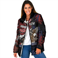 Personalized Polish American Heritage Month Padded Jacket Eagle With Grunge Style - Wonder Print Shop