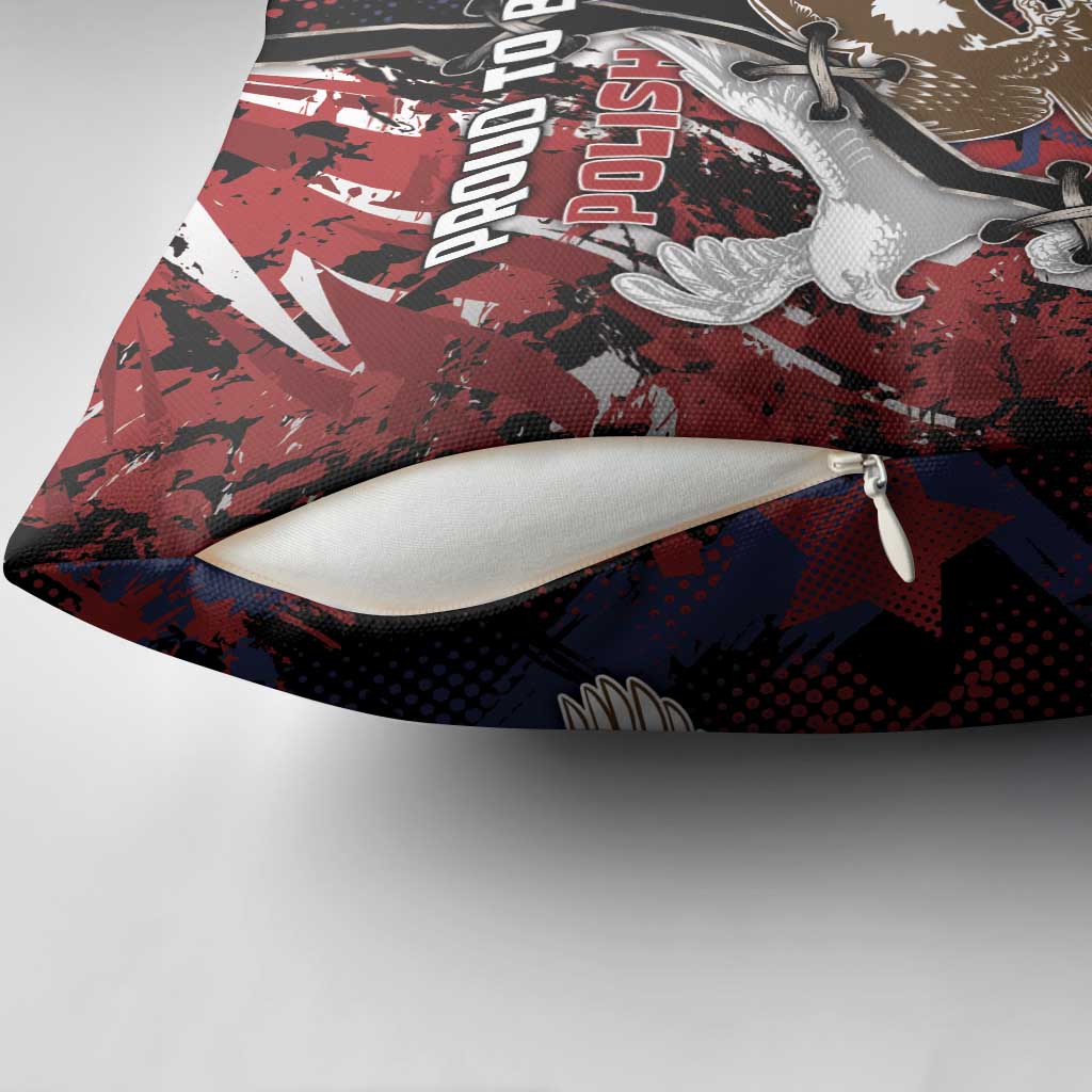 Polish American Heritage Month Pillow Cover Eagle With Grunge Style - Wonder Print Shop