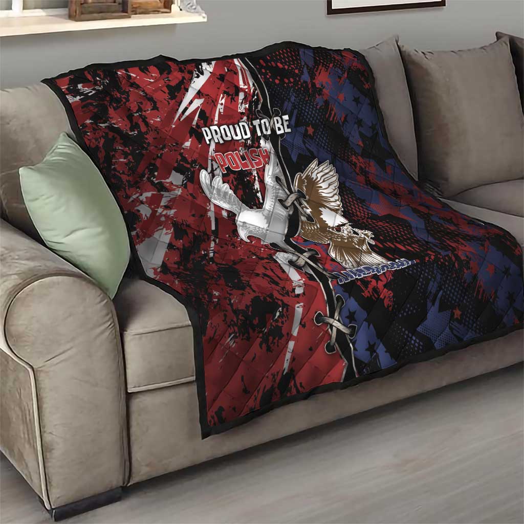 Polish American Heritage Month Quilt Eagle With Grunge Style - Wonder Print Shop