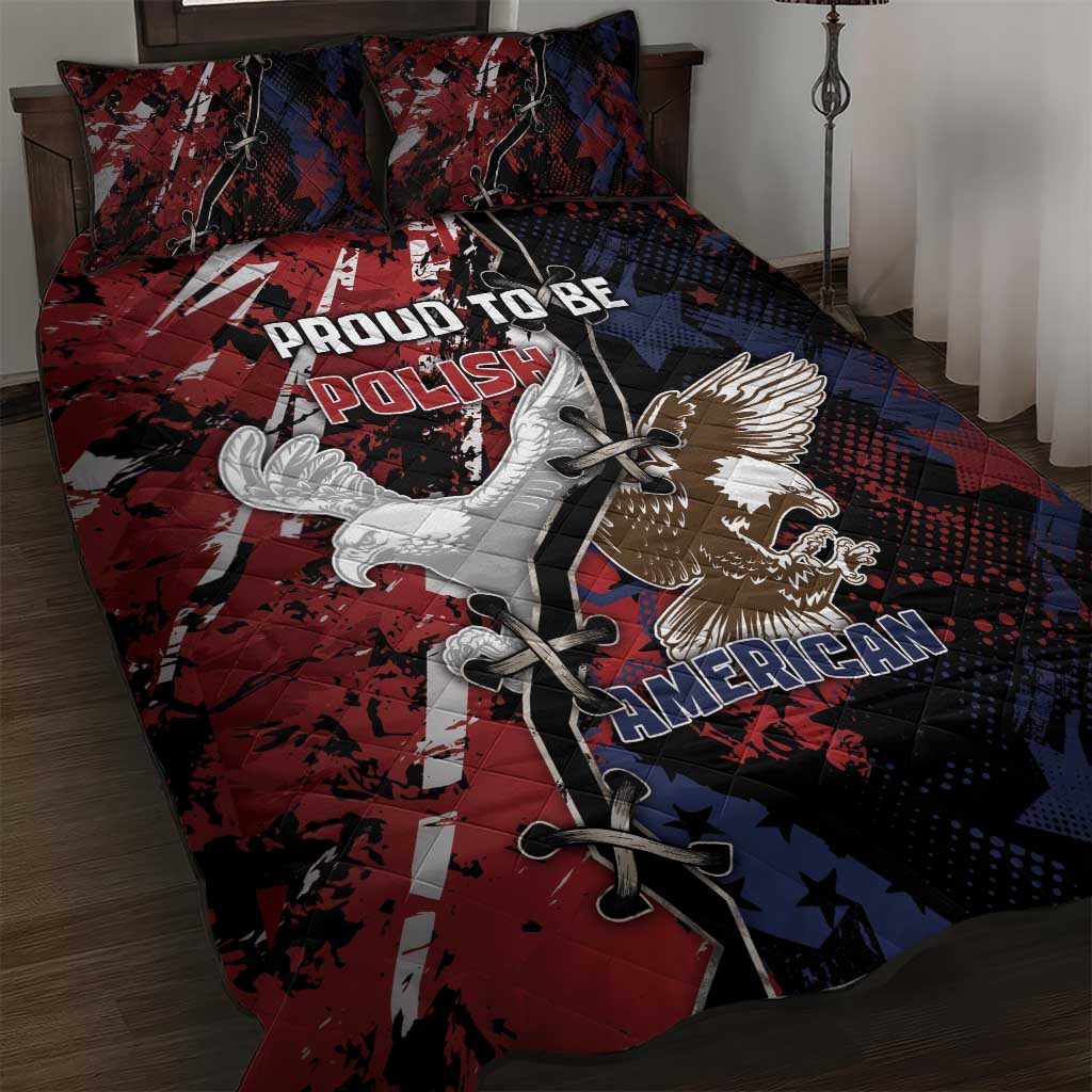 Polish American Heritage Month Quilt Bed Set Eagle With Grunge Style - Wonder Print Shop