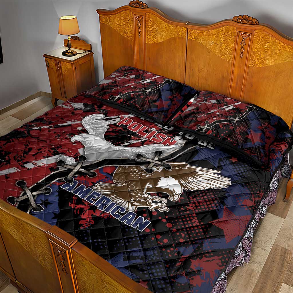 Polish American Heritage Month Quilt Bed Set Eagle With Grunge Style - Wonder Print Shop