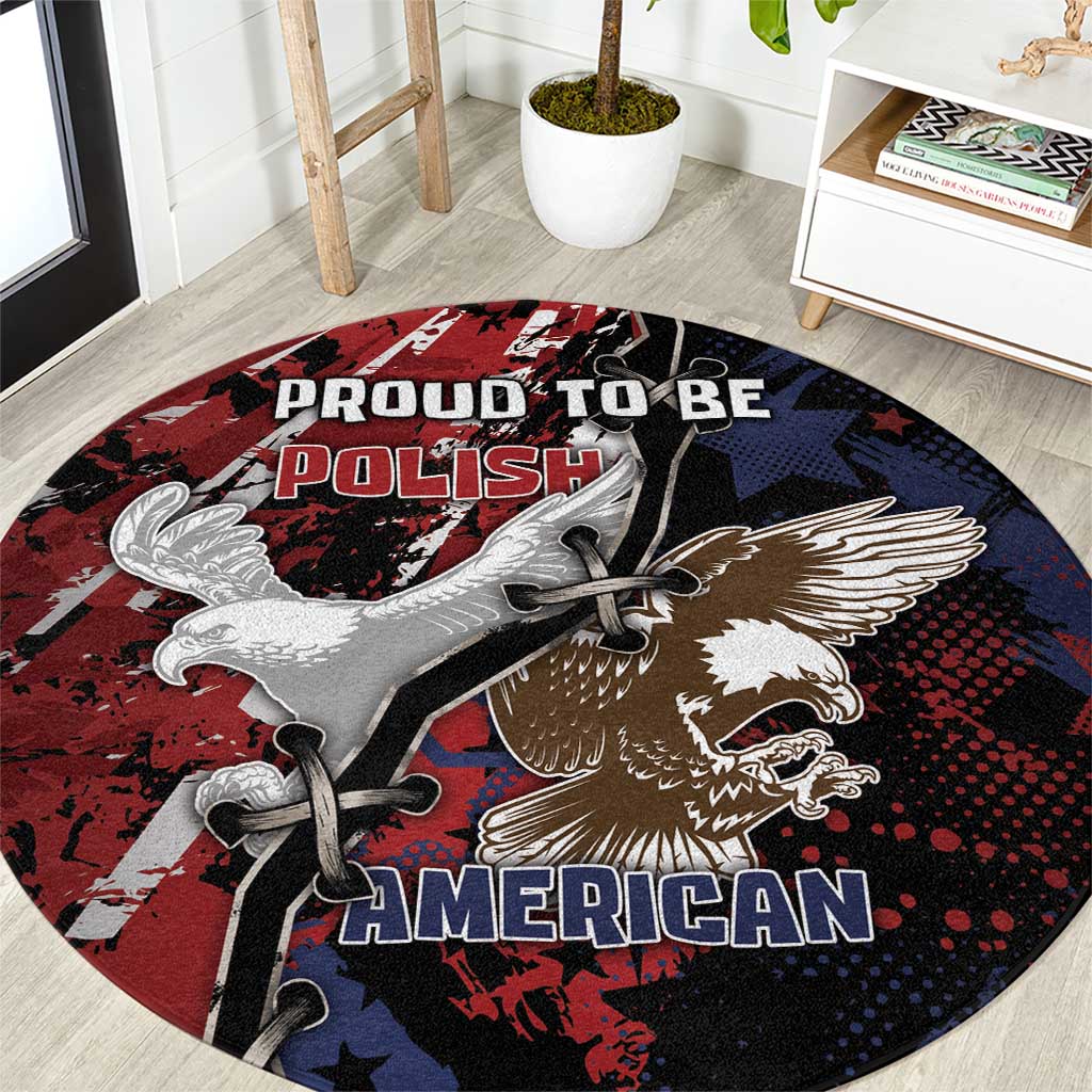 Polish American Heritage Month Round Carpet Eagle With Grunge Style - Wonder Print Shop