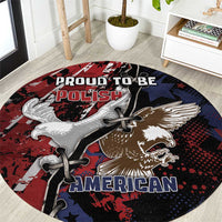 Polish American Heritage Month Round Carpet Eagle With Grunge Style - Wonder Print Shop