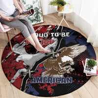 Polish American Heritage Month Round Carpet Eagle With Grunge Style - Wonder Print Shop