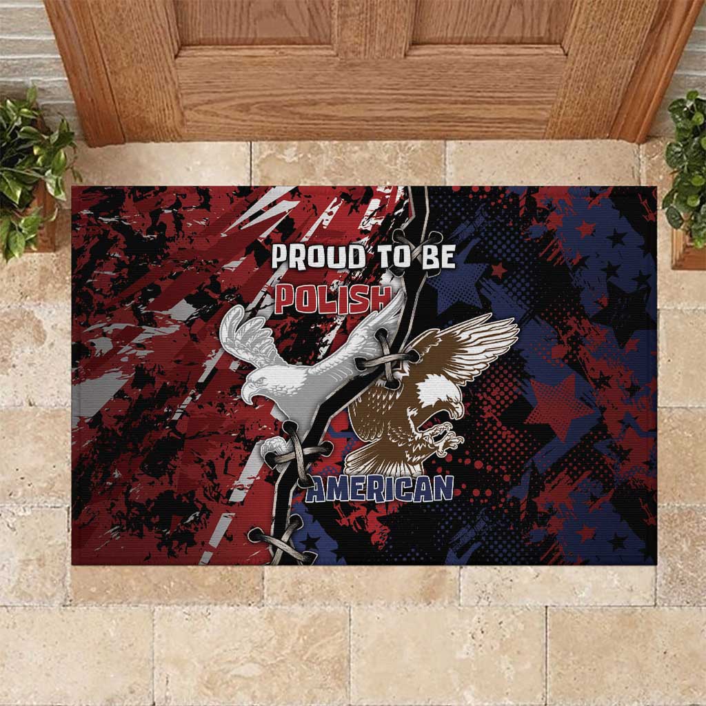 Polish American Heritage Month Rubber Doormat Eagle With Grunge Style - Wonder Print Shop