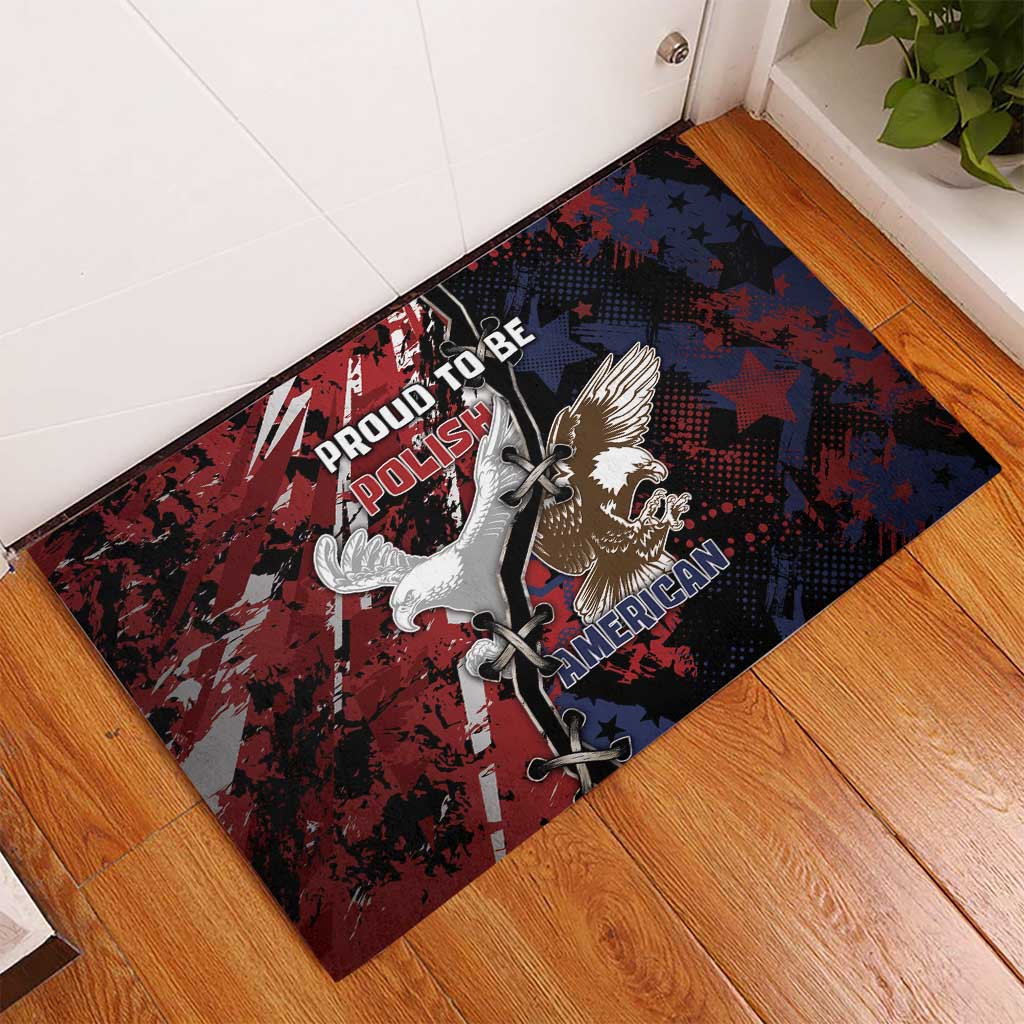 Polish American Heritage Month Rubber Doormat Eagle With Grunge Style - Wonder Print Shop