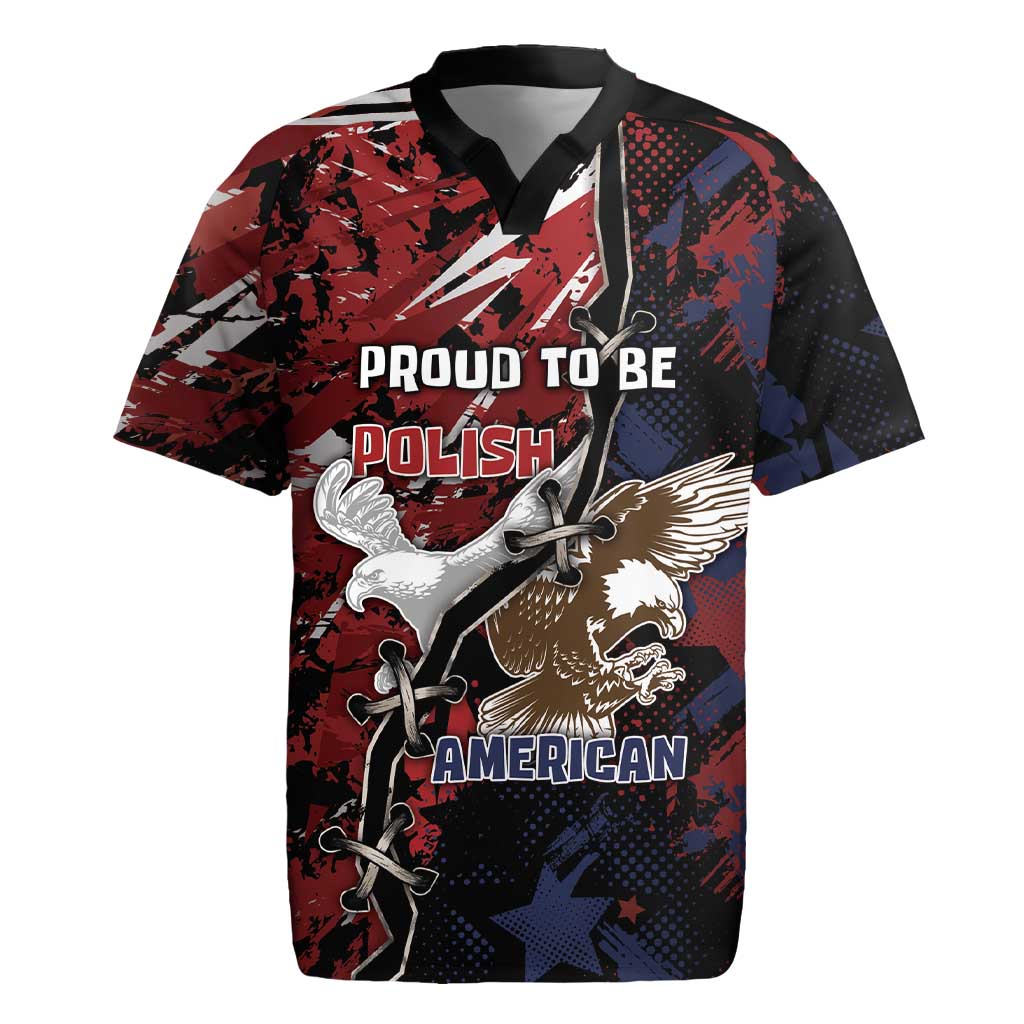 Personalized Polish American Heritage Month Rugby Jersey Eagle With Grunge Style - Wonder Print Shop