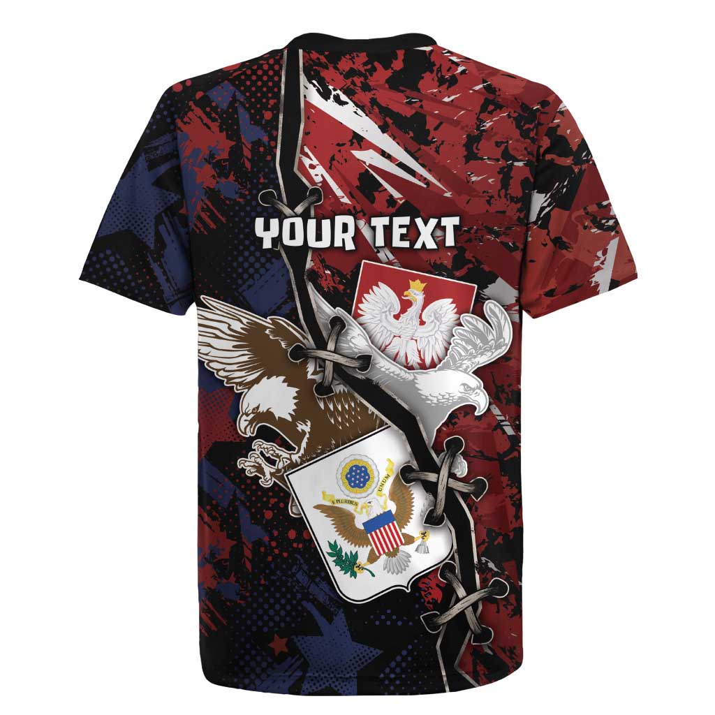 Personalized Polish American Heritage Month Rugby Jersey Eagle With Grunge Style - Wonder Print Shop