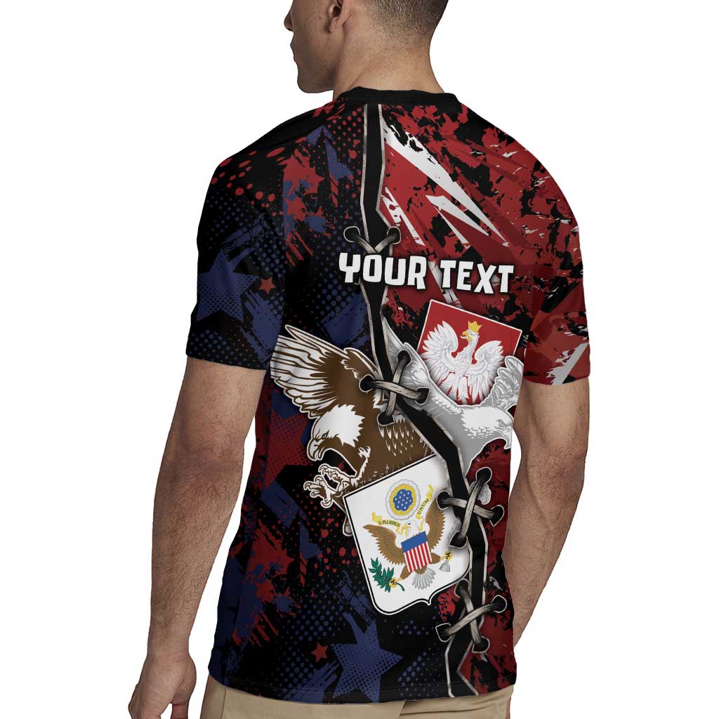 Personalized Polish American Heritage Month Rugby Jersey Eagle With Grunge Style - Wonder Print Shop