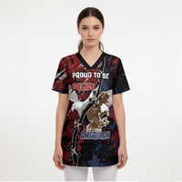 Personalized Polish American Heritage Month Scrub Top Eagle With Grunge Style - Wonder Print Shop