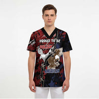 Personalized Polish American Heritage Month Scrub Top Eagle With Grunge Style - Wonder Print Shop