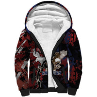 Personalized Polish American Heritage Month Sherpa Hoodie Eagle With Grunge Style - Wonder Print Shop