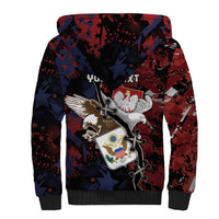 Personalized Polish American Heritage Month Sherpa Hoodie Eagle With Grunge Style - Wonder Print Shop