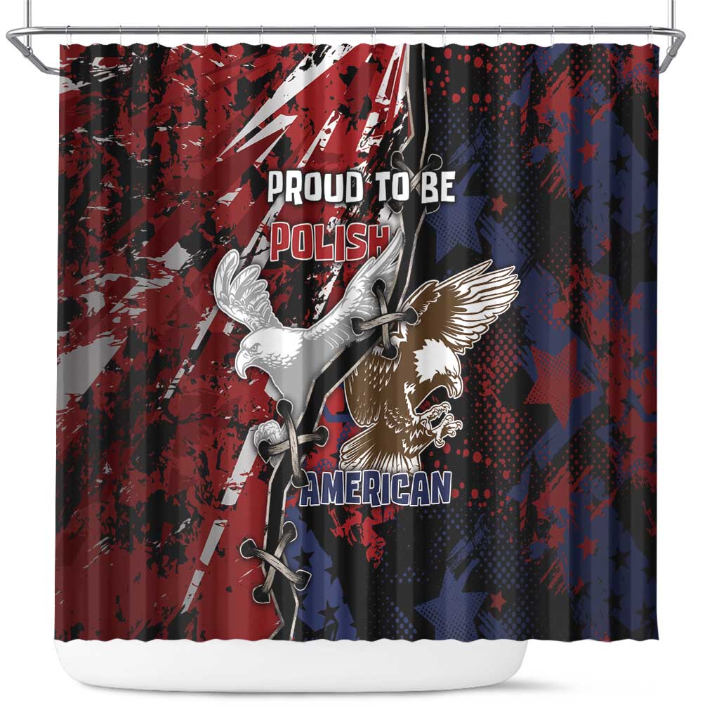 Polish American Heritage Month Shower Curtain Eagle With Grunge Style - Wonder Print Shop