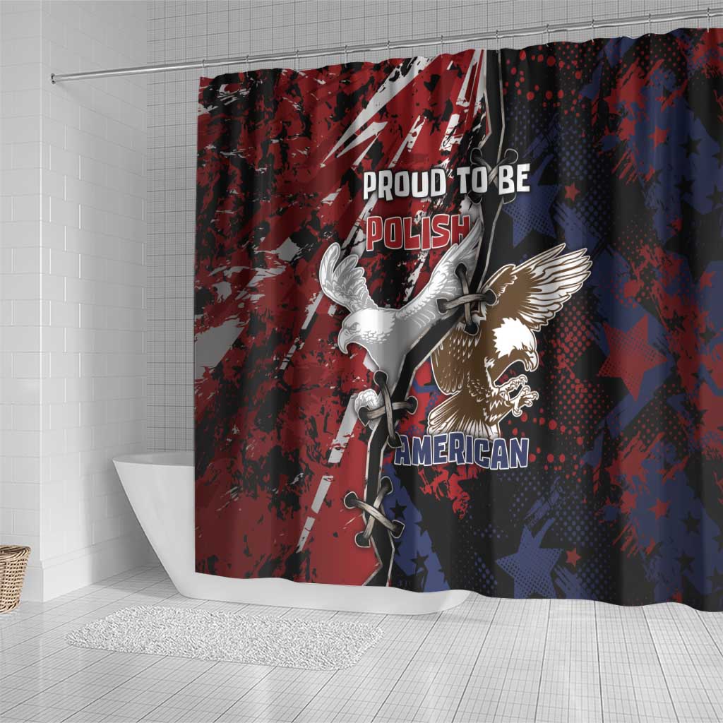 Polish American Heritage Month Shower Curtain Eagle With Grunge Style - Wonder Print Shop