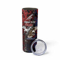 Personalized Polish American Heritage Month Skinny Tumbler Eagle With Grunge Style - Wonder Print Shop