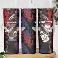 Personalized Polish American Heritage Month Skinny Tumbler Eagle With Grunge Style - Wonder Print Shop
