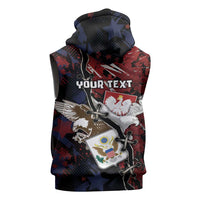 Personalized Polish American Heritage Month Sleeveless Hoodie Eagle With Grunge Style - Wonder Print Shop