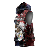 Personalized Polish American Heritage Month Sleeveless Hoodie Eagle With Grunge Style - Wonder Print Shop