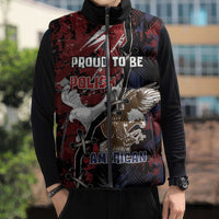 Personalized Polish American Heritage Month Sleeveless Puffer Jacket Eagle With Grunge Style - Wonder Print Shop