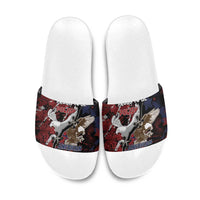 Polish American Heritage Month Slide Sandals Eagle With Grunge Style - Wonder Print Shop