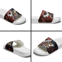 Polish American Heritage Month Slide Sandals Eagle With Grunge Style - Wonder Print Shop