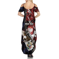 Personalized Polish American Heritage Month Summer Maxi Dress Eagle With Grunge Style - Wonder Print Shop