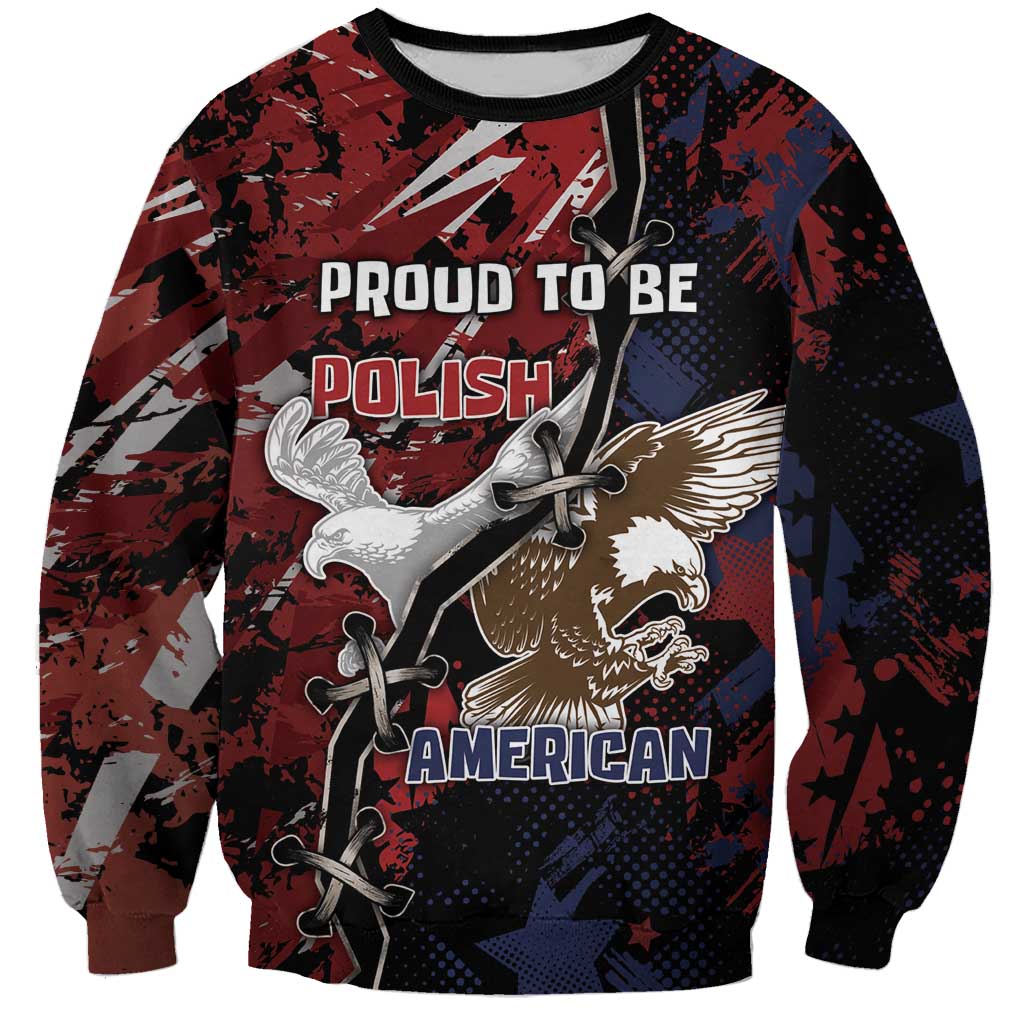Personalized Polish American Heritage Month Sweatshirt Eagle With Grunge Style - Wonder Print Shop