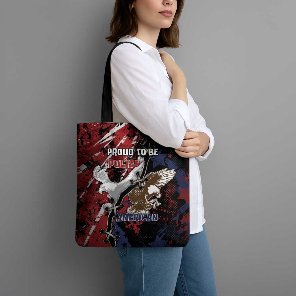 Polish American Heritage Month Tote Bag Eagle With Grunge Style - Wonder Print Shop