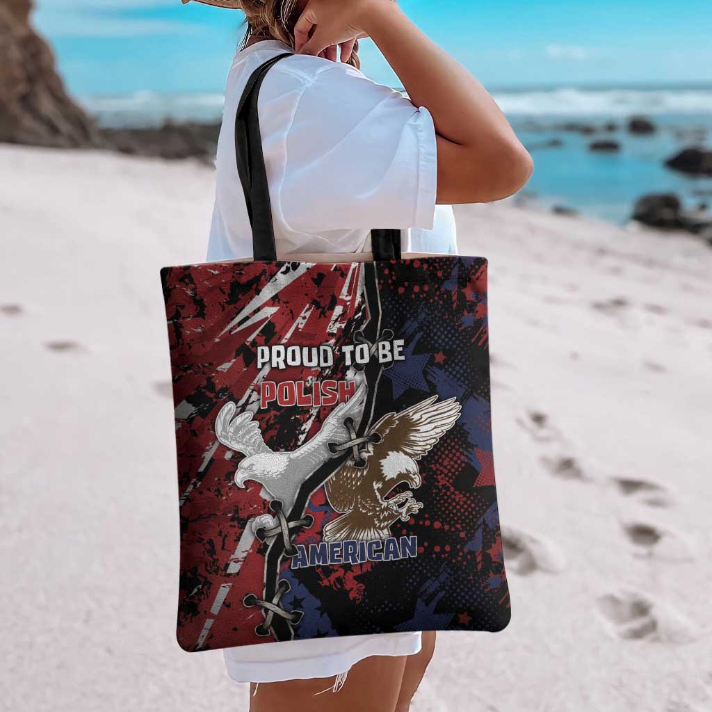 Polish American Heritage Month Tote Bag Eagle With Grunge Style - Wonder Print Shop