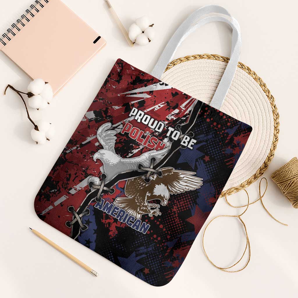 Polish American Heritage Month Tote Bag Eagle With Grunge Style - Wonder Print Shop