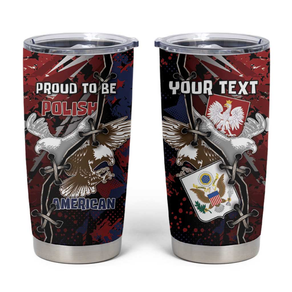 Personalized Polish American Heritage Month Tumbler Cup Eagle With Grunge Style - Wonder Print Shop