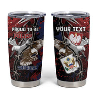 Personalized Polish American Heritage Month Tumbler Cup Eagle With Grunge Style - Wonder Print Shop