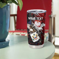 Personalized Polish American Heritage Month Tumbler Cup Eagle With Grunge Style - Wonder Print Shop