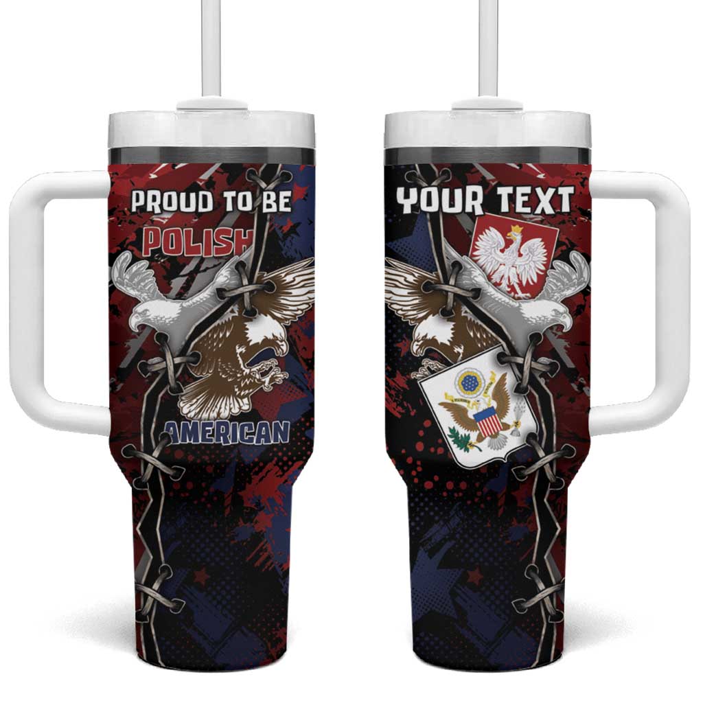 Personalized Polish American Heritage Month Tumbler With Handle Eagle With Grunge Style - Wonder Print Shop