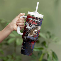 Personalized Polish American Heritage Month Tumbler With Handle Eagle With Grunge Style - Wonder Print Shop
